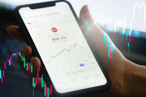 Financial chart showing investment growth and market analysis