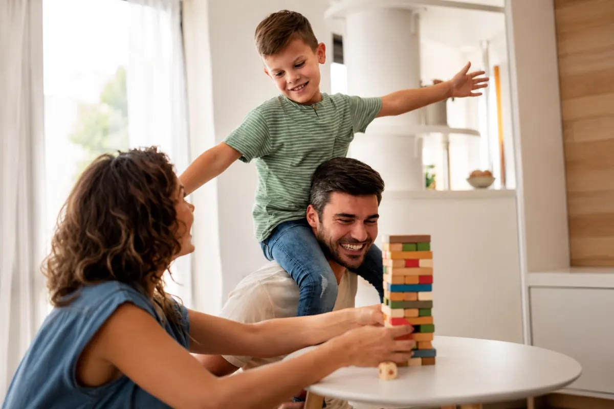 A family spending time together while considering their financial options